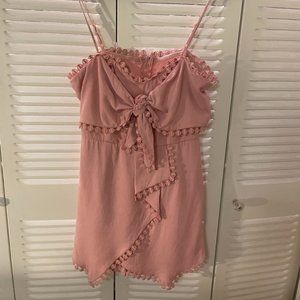 Franceca's Catalina Pom Front Tie Romper